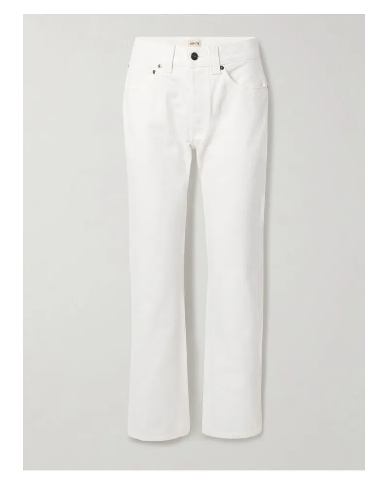 KHAITE Callum Halbhohe Jeans Mit Geradem Bein - Weiß Weiß