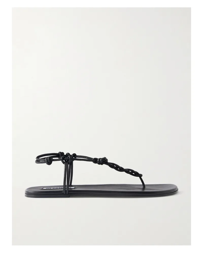 Jil Sander Braided Leather Sandals - Black Black