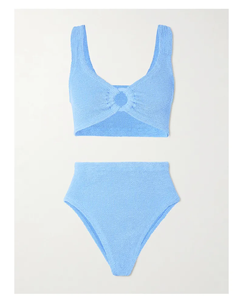 Hunza G Nadine Bikini Aus Seersucker - Blau Blau
