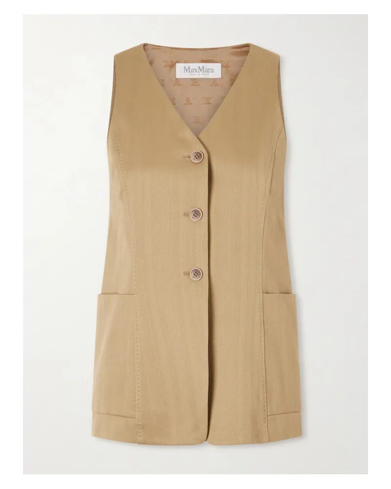 Max Mara Falla Weste Aus Baumwoll-jersey - Neutral Neutral