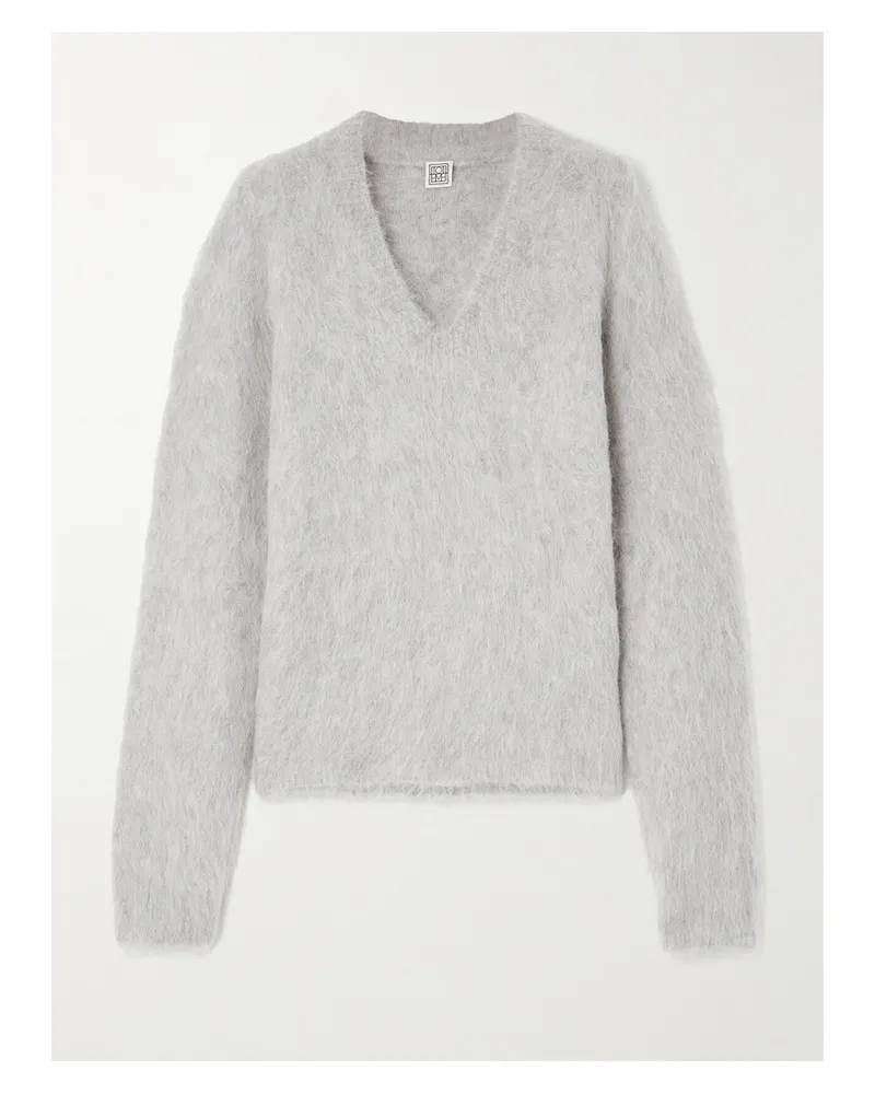 Totême Pullover Aus Einer Gebürsteten Alpakawollmischung - Grau Grau