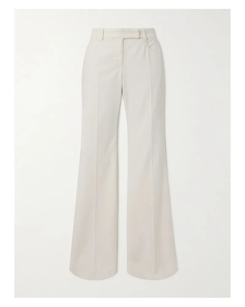 Brunello Cucinelli Schlaghose Aus Twill Aus Einer Wollmischung - Creme Creme