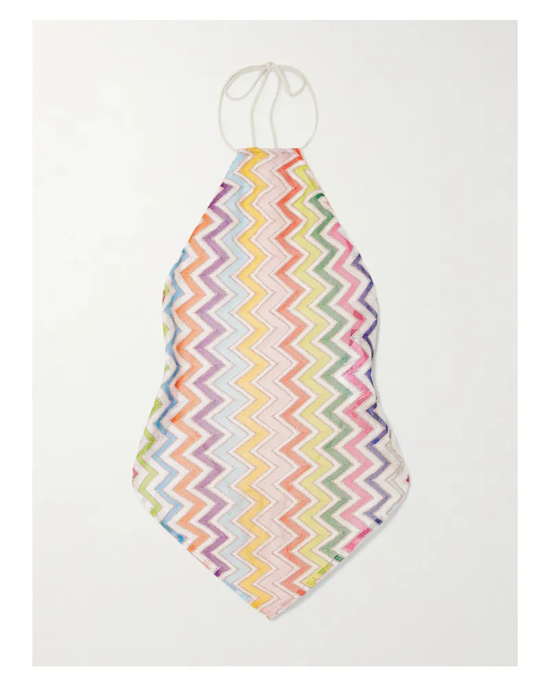 Missoni Neckholder-oberteil Aus Gestreiftem Häkelstrick - Mehrfarbig Mehrfarbig