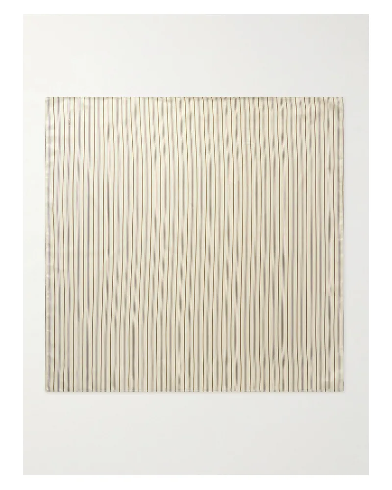 Totême Signature Tuch Aus Gestreiftem Seiden-twill - Neutral Neutral