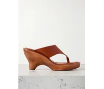 Wild Wedge Mules Aus Leder Mit Plateausohle - Metallic