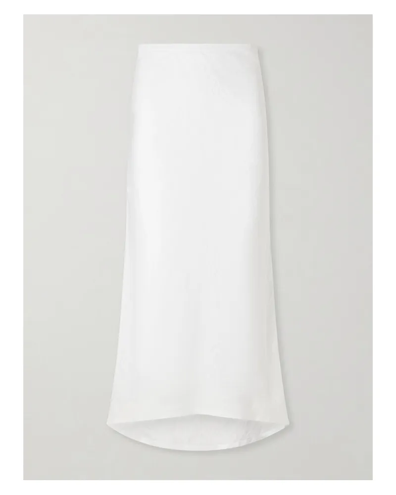 James Perse Linen-canvas Midi Skirt - White White