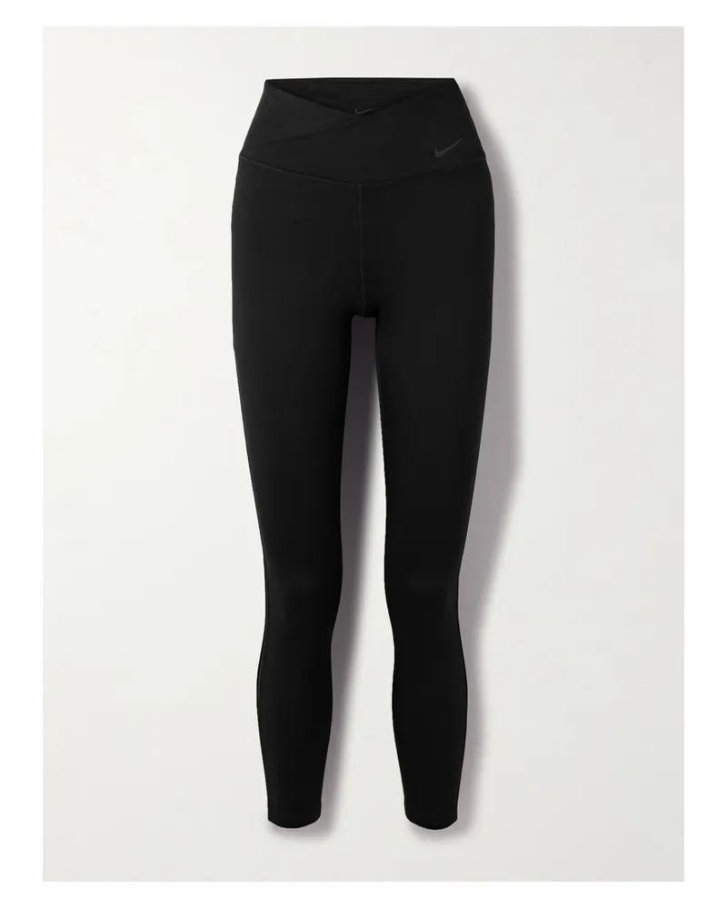 Nike One Leggings Aus Dri-fit-material Mit Mesh-einsätzen - Schwarz Schwarz