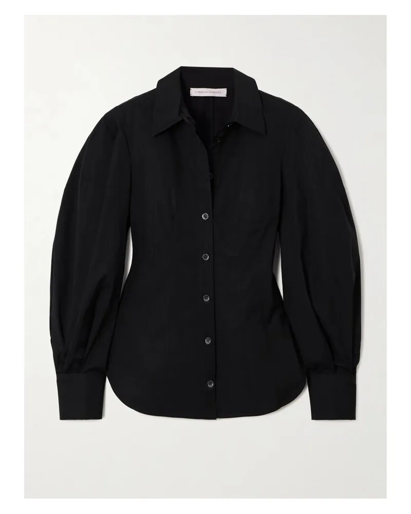 Carolina Herrera New York Bluse Aus Popeline Aus Einer Baumwollmischung - Schwarz Schwarz