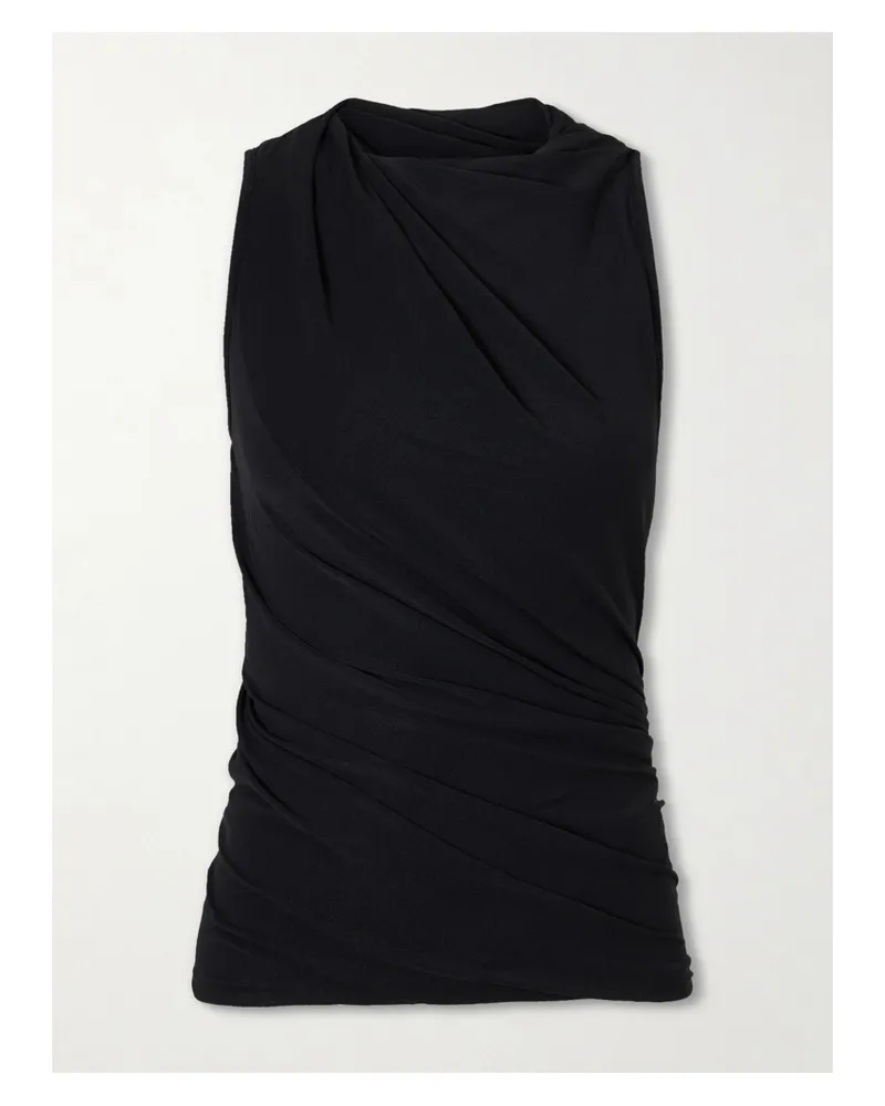 Rick Owens Gathered Stretch-jersey T-shirt - Black Black