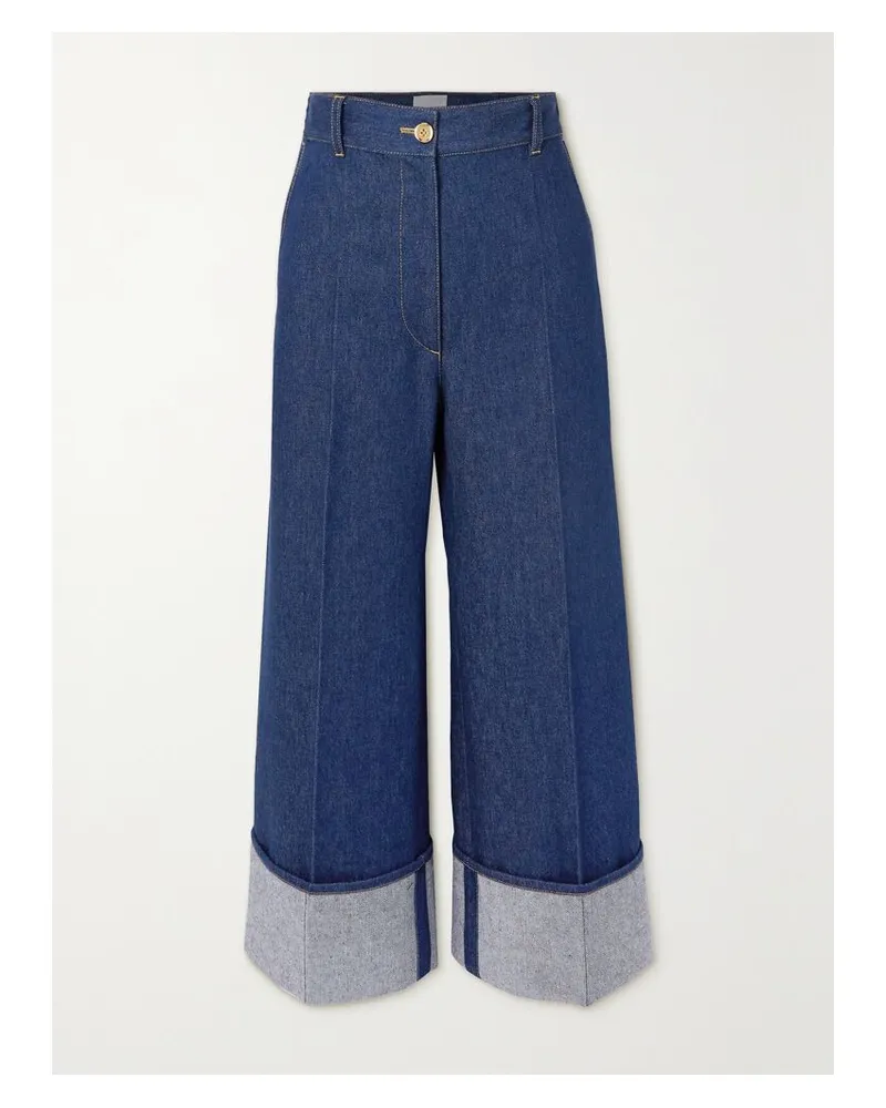 Patou Hoch Sitzende Jeans Mit Weitem Bein Aus Bio-denim - Blau Blau