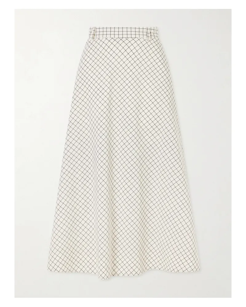 Róhe Alrina Checked Cotton-blend Poplin Midi Skirt - Multi Multi