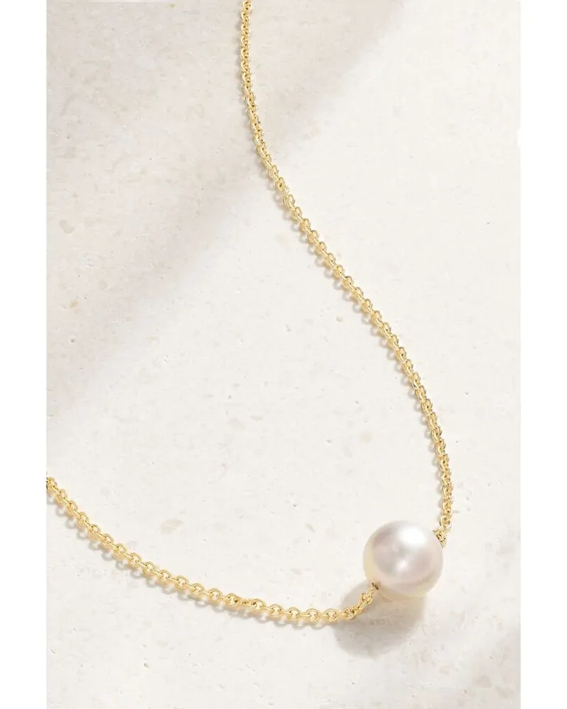 Mikimoto Kette Aus 18 Karat Gold Mit Perle - Weiß Weiß