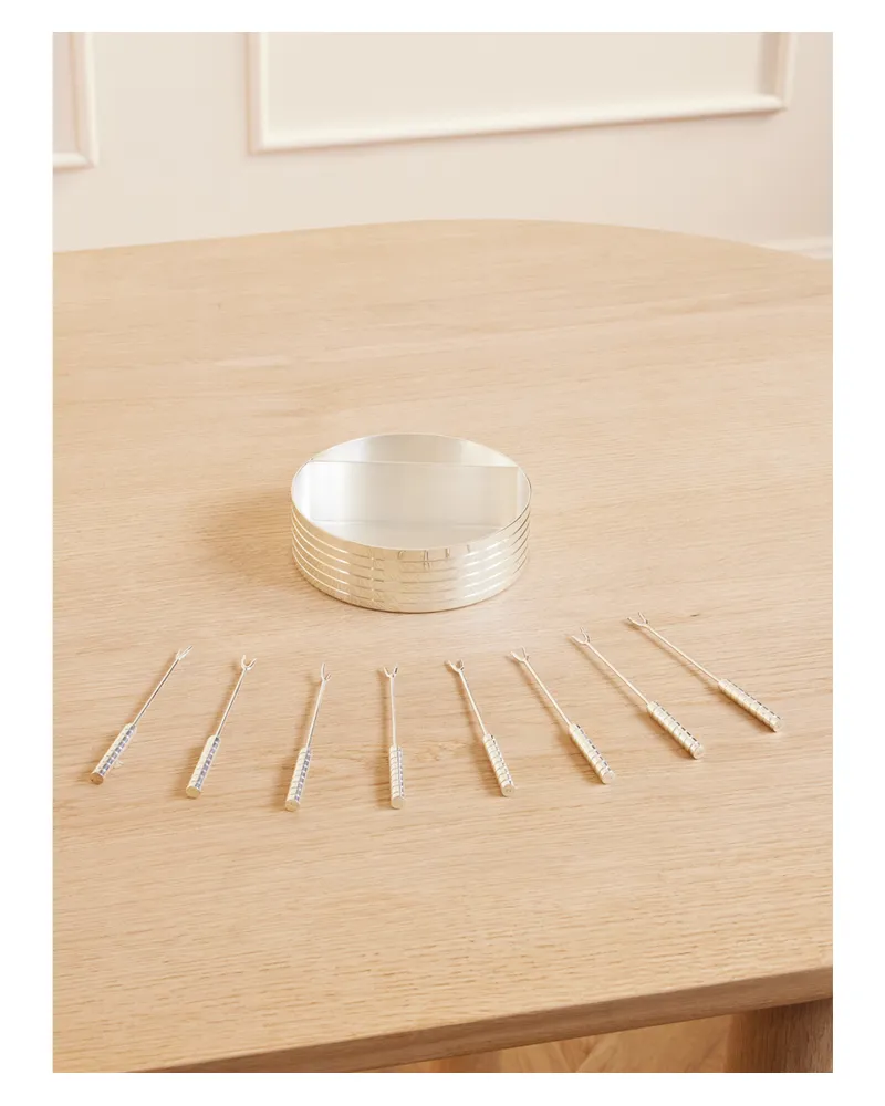 Ralph Lauren Home Montgomery Versilberte Schale Und Cocktailgabeln Silber