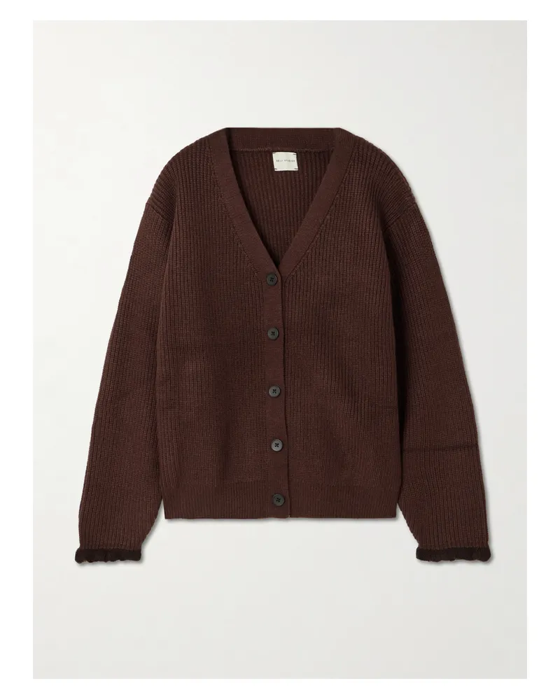 Deiji Studios Flounce Cardigan Aus Recyceltem Rippstrick - Burgunder Burgunder