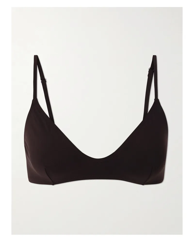 Tory Burch Bikini-oberteil Aus Recyceltem Stretch-material - Braun Braun
