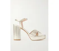 Dayna Plateausandalen Aus Metallic-leder - Gold