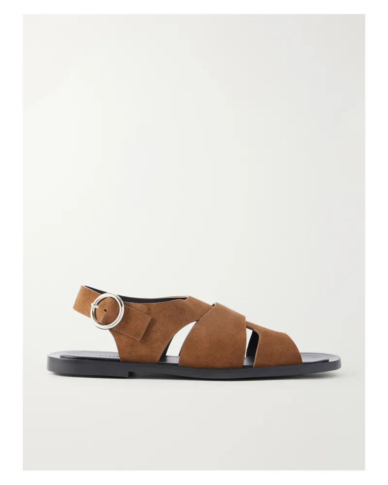 Proenza Schouler Capri Fisherman Suede Sandals - Neutrals Neutrals