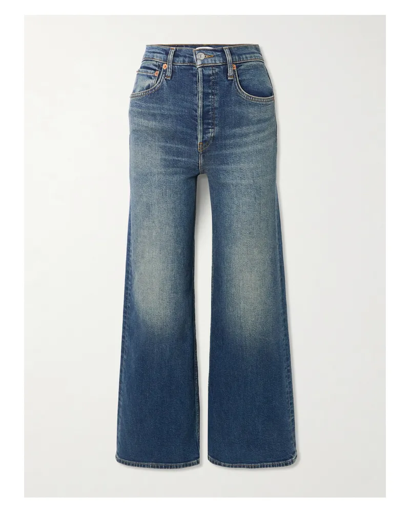 RE/DONE Verkürzte, Hoch Sitzende Jeans Mit Weitem Bein - Blau Blau