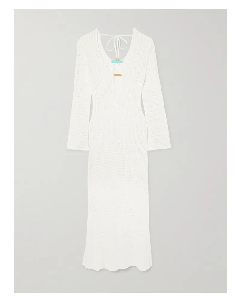 Melissa Odabash Casey Embellished Open-knit Coverup - White White