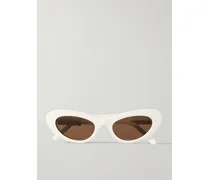 Cocktail Cat-eye Acetate Sunglasses - White