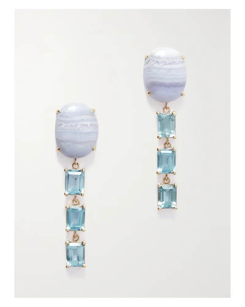 JIA JIA Ohrringe Aus 14 Karat Gold Mit Achaten Und Topasen Gold