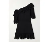 Robe Mousseline Crepe Silk Dress - Black