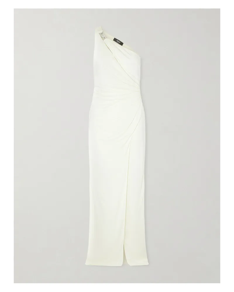 Versace One-shoulder Embellished Jersey Maxi Dress - Cream Cream