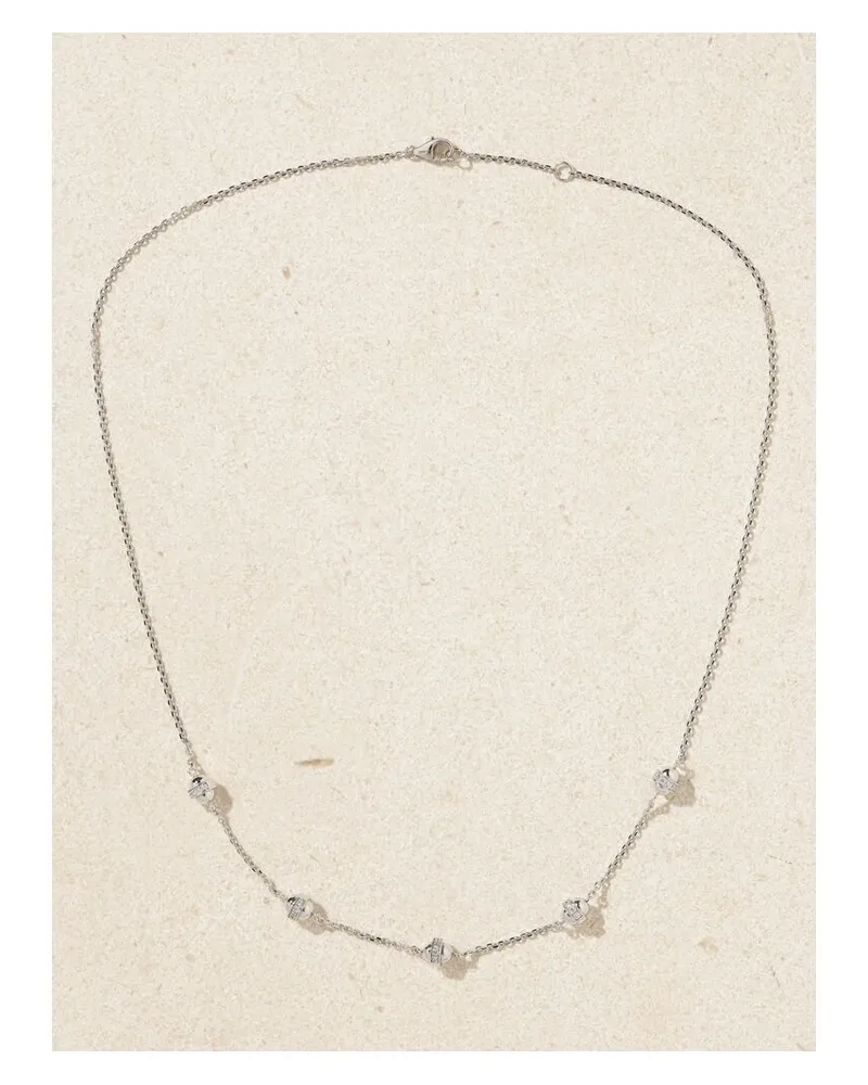 L’Atelier Nawbar The 5 Dots Kette Aus 18 Karat Weißgold Mit Diamanten - Silber Silber