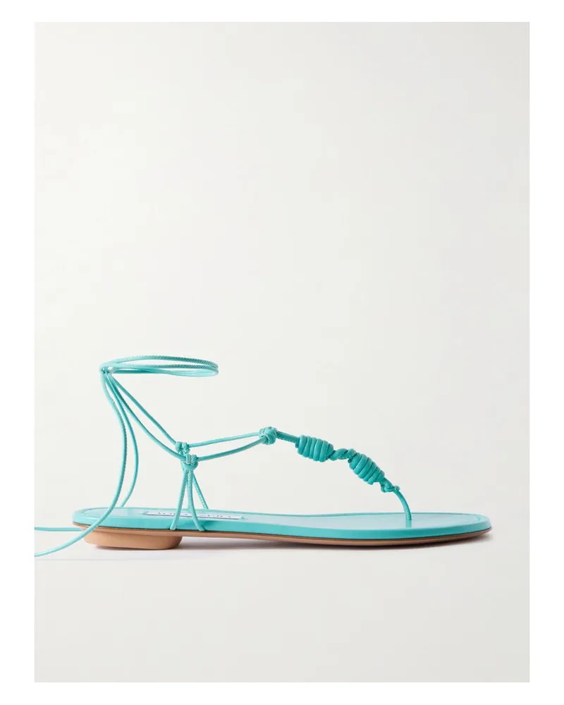 Aquazzura Oaxaca Sandalen Aus Leder Mit Knoten - Blau Blau