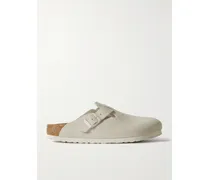 Boston Suede Clogs - White