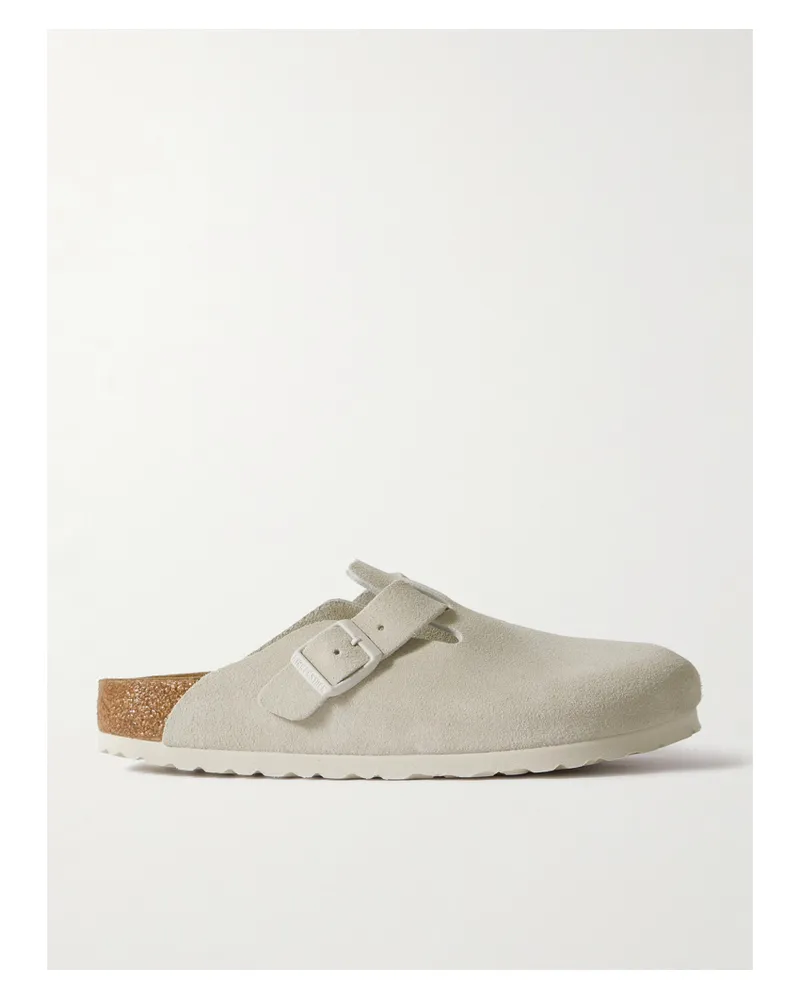 Birkenstock Boston Suede Clogs - White White