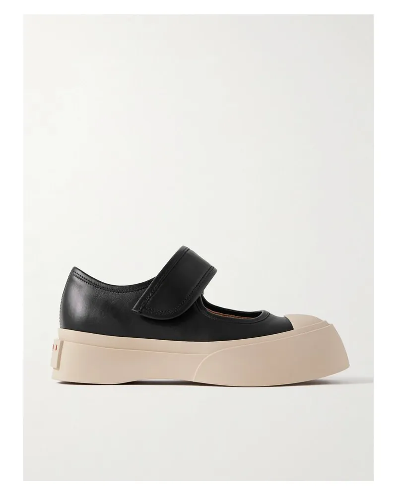 Marni Pablo Mary-jane-sneakers Aus Leder Mit Plateau - Schwarz Schwarz