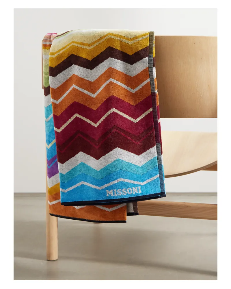 Missoni Home Hugo Strandtuch Aus Gestreiftem Baumwollfrottee - Mehrfarbig Mehrfarbig