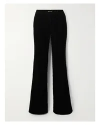 Saint Laurent Bootcut-hose aus Baumwollcord Schwarz