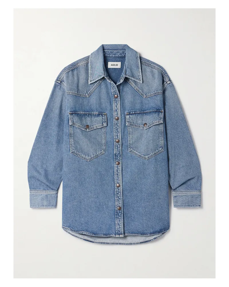 AGOLDE Lotta Jeanshemd - Blau Blau
