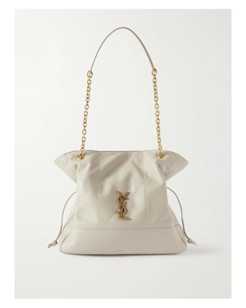 Saint Laurent Jamie Shopping Medium Quilted Leather Shoulder Bag - Cream Cream