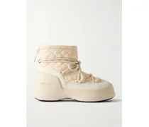 Mezzaluna Mid Rubber And Quilted Shell Snow Boots - Cream