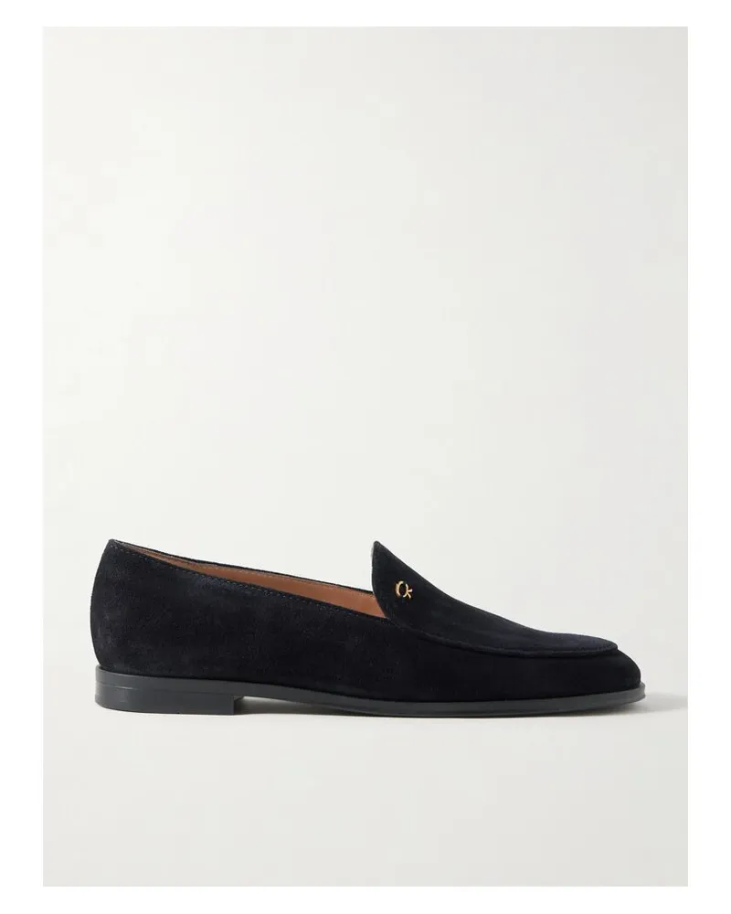 Gianvito Rossi Loafers Aus Veloursleder Mit Verzierung - Blau Blau