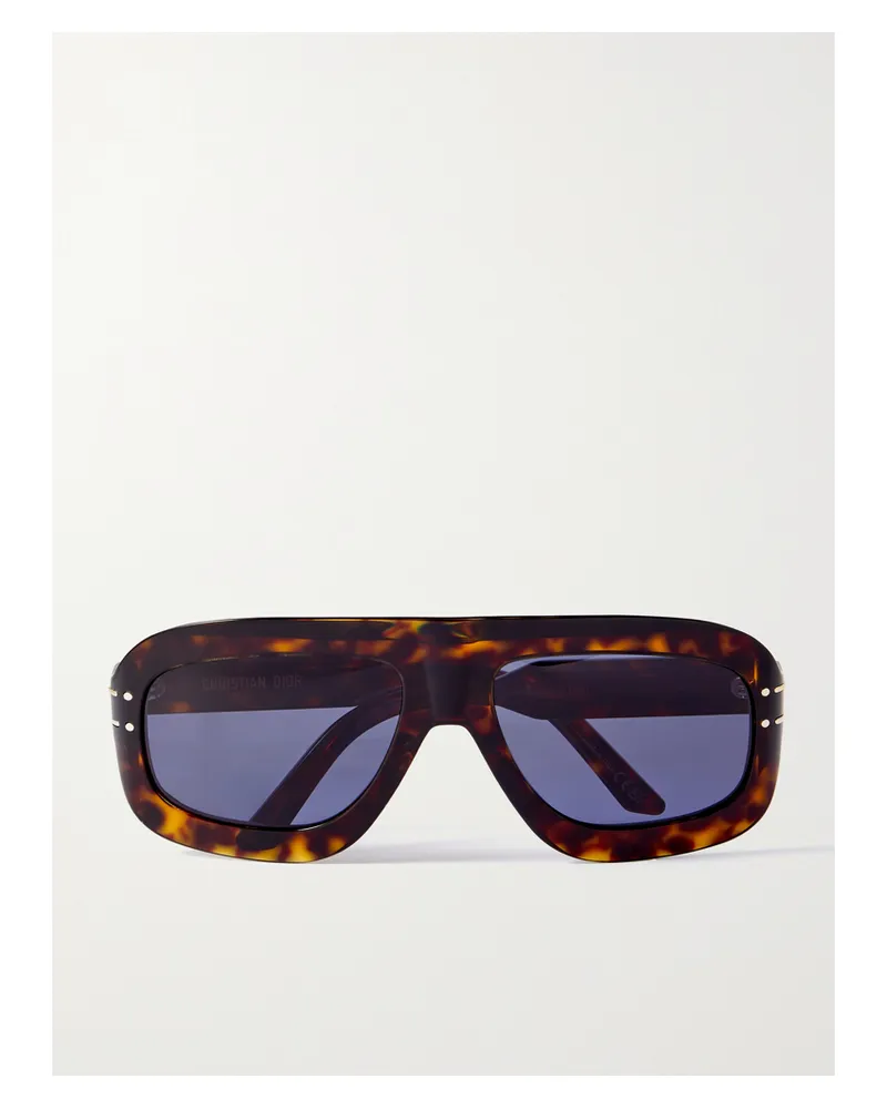 Dior Diorsignature M1u Aviator-style Tortoiseshell Acetate Sunglasses Tortoiseshell