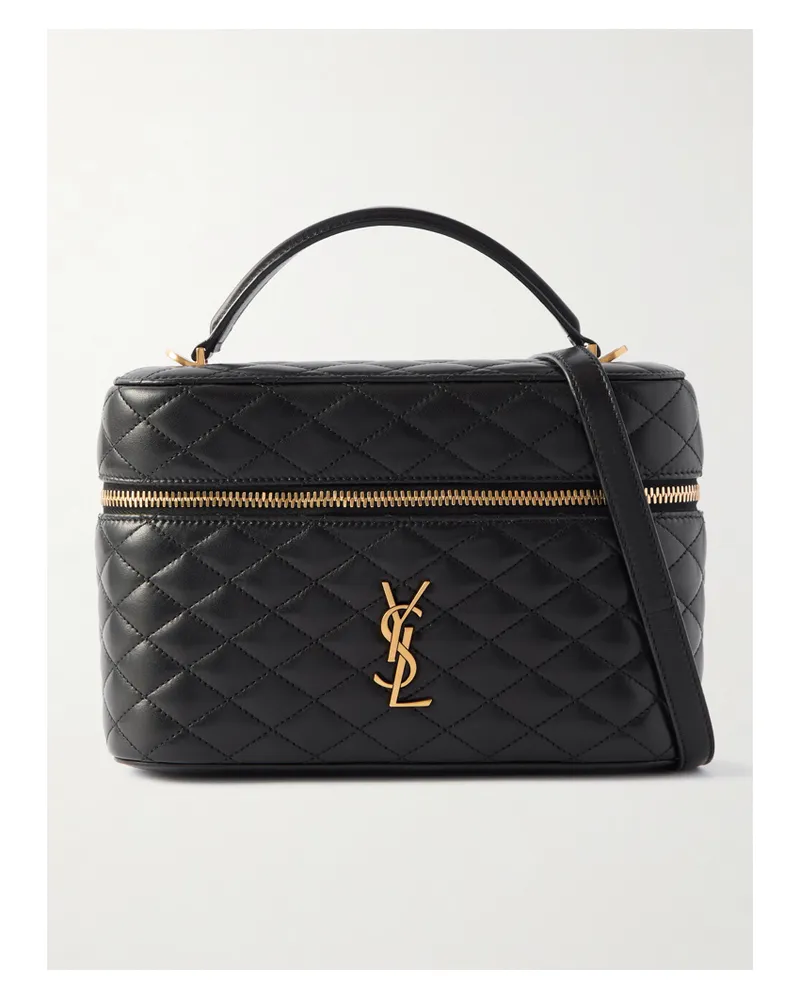 Saint Laurent Gaby Vanity Quilted Leather Shoulder Bag - Black Black
