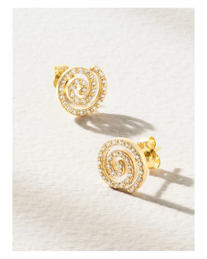 Alison Lou Ohrstecker Aus 14 Karat Gold Mit Diamanten Gold