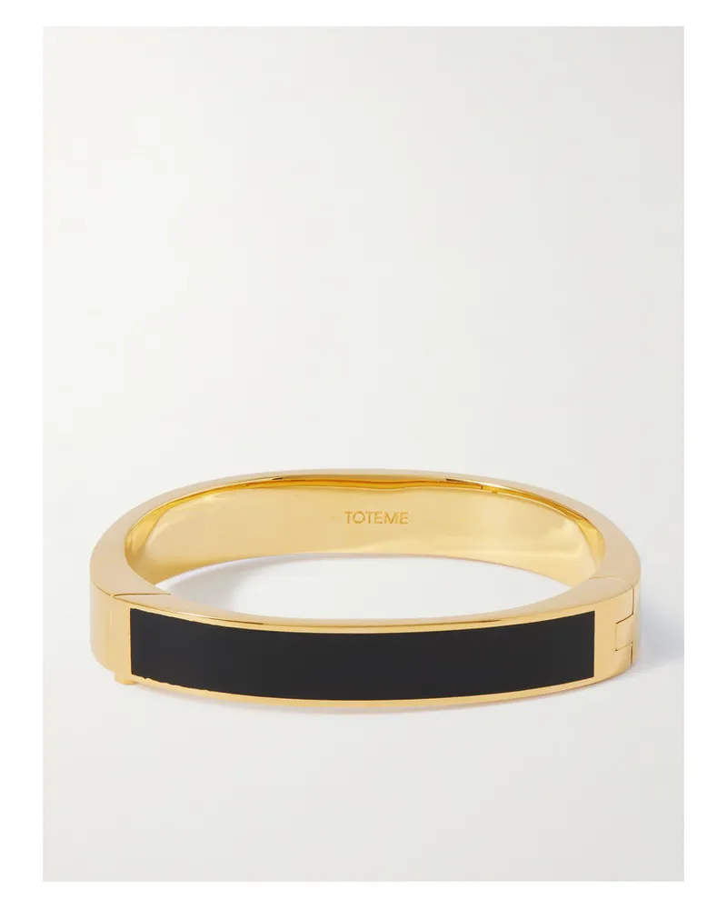 Totême Signature Gold-tone And Enamel Bracelet - Black Black