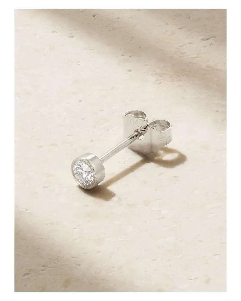Maria Tash Scalloped 2,5 Mm Ohrstecker Aus 18 Karat Weißgold Mit Diamant - Silber Silber