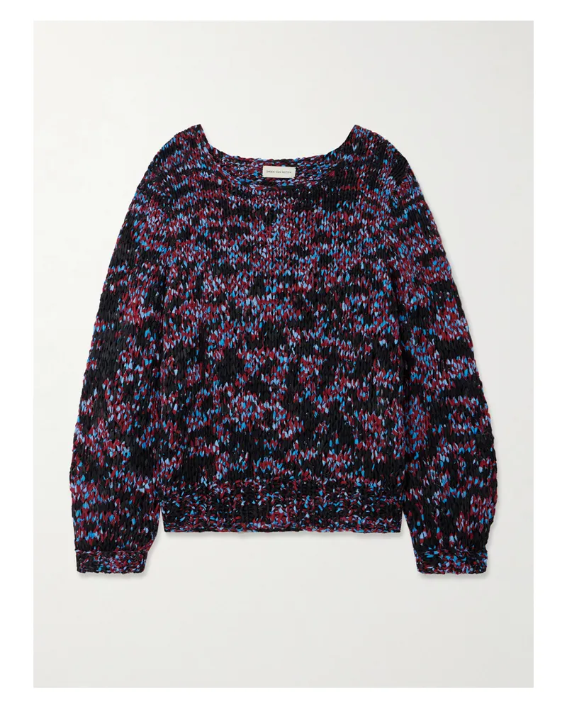 Dries van Noten Oversized-pullover Aus Bedruckter Baumwolle Mit Fransen - Mehrfarbig Mehrfarbig