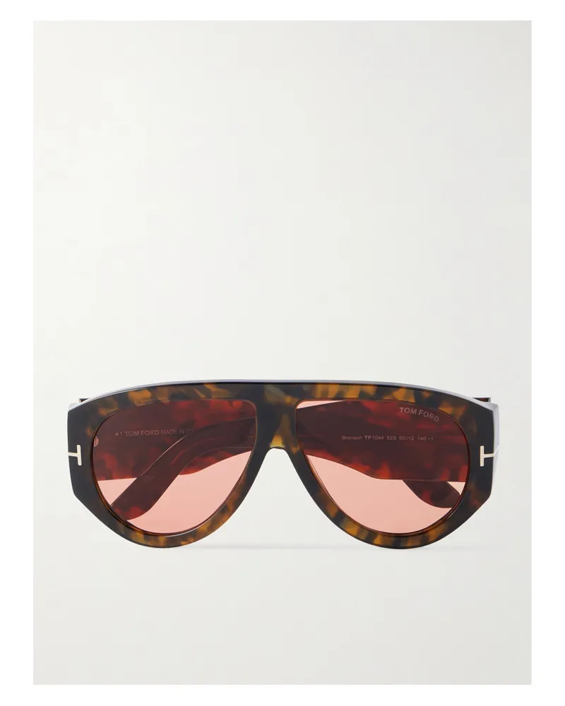 Tom Ford Bronson Pilotensonnenbrille Aus Azetat In Hornoptik - Braun Braun