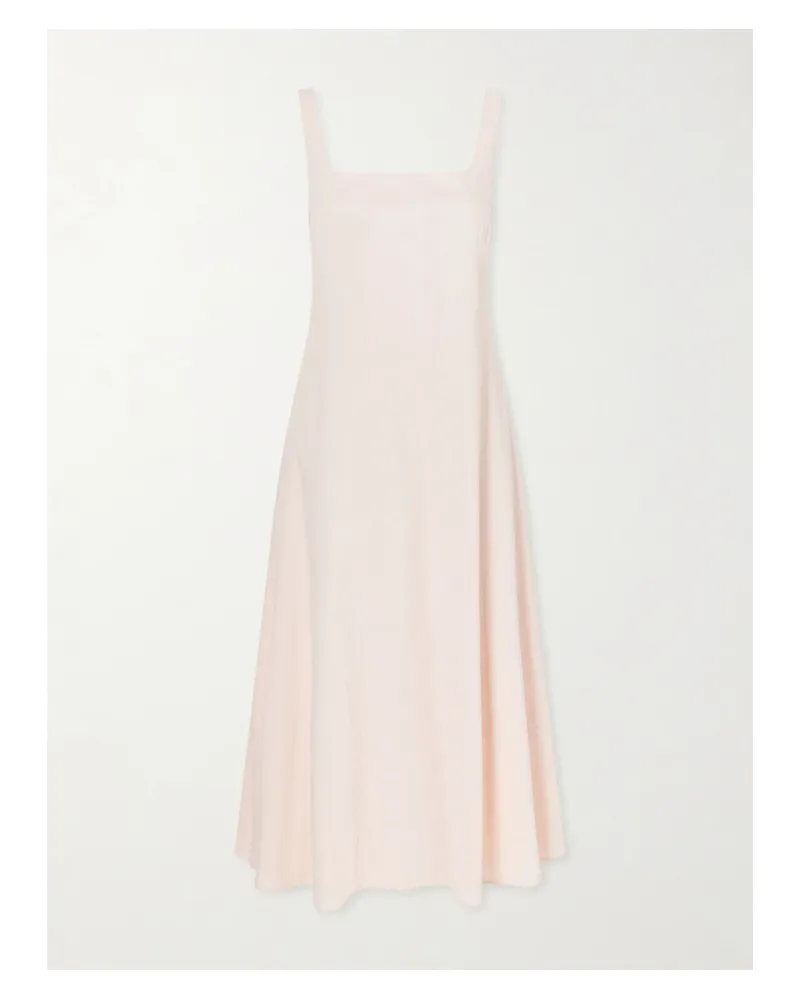 Theory Linen-blend Midi Dress - Pink Pink