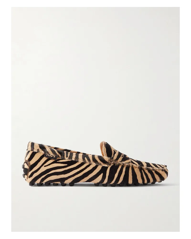 TOD'S Gommino Loafers aus Kalbshaar mit Zebraprint Animal-print