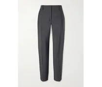 Formal Mohair And Wool-blend Straight-leg Pants - Gray