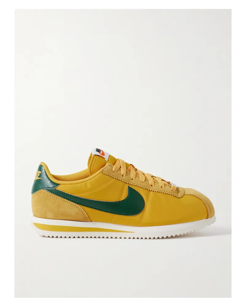 Nike Cortez Sneakers Aus Shell Mit Besätzen Aus Veloursleder Und Leder - Gelb Gelb