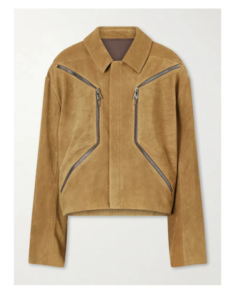 Rick Owens Blixa Mac Suede Jacket - Brown Brown
